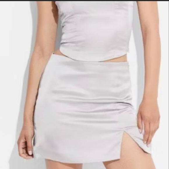 Women's Silver Mini Skirt - Wild Fable  - Size is M - Picture 1 of 14